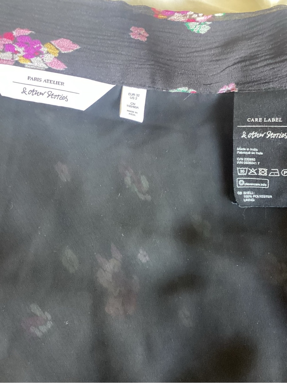 Unbranded Black Floral High-Low Ruffle Skirt - Picture 6 of 6